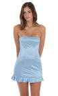 Lucy in the Sky Satin Strapless Ruffle Dress