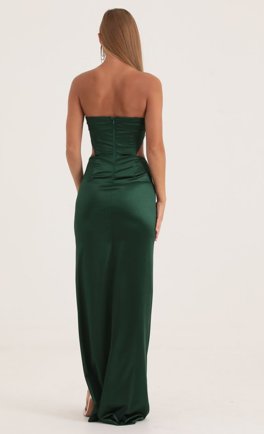 Lucy in the Sky Satin Cutout Corset Maxi