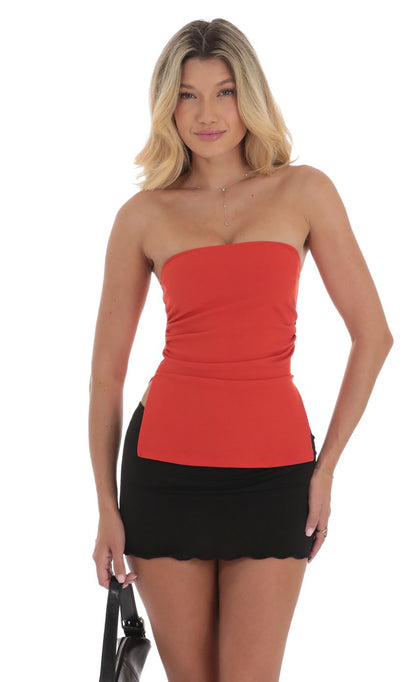 Lucy in the Sky Strapless Double Slit Top