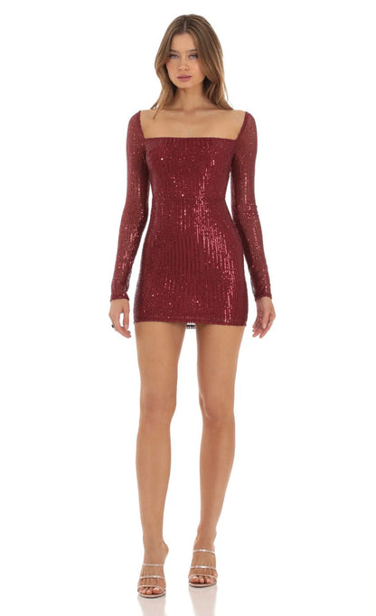 Lucy in the Sky Sequin Long Sleeve Bodycon Dress