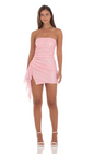 Lucy in the Sky Sequin Side Ruched Strapless Dress