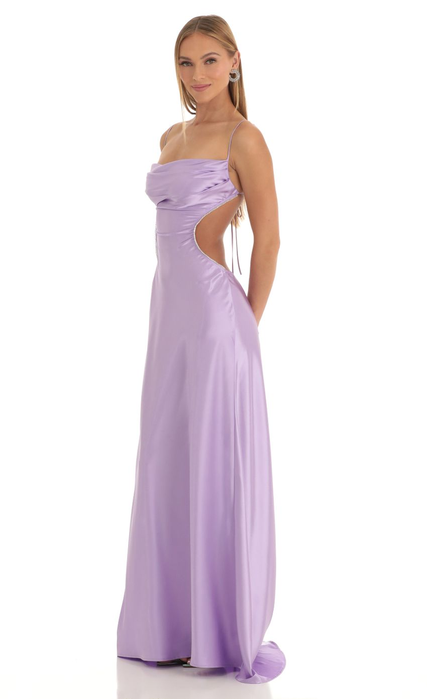 Lucy in the Sky Satin Rhinestone Maxi Dress 2