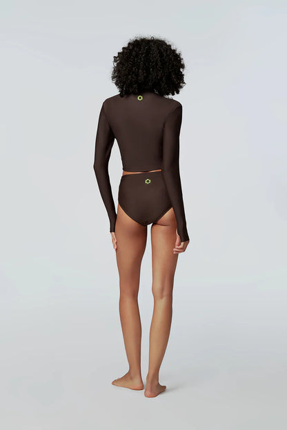 Watskin Sunwear Aria High Waist Bikini Brief in Mocha