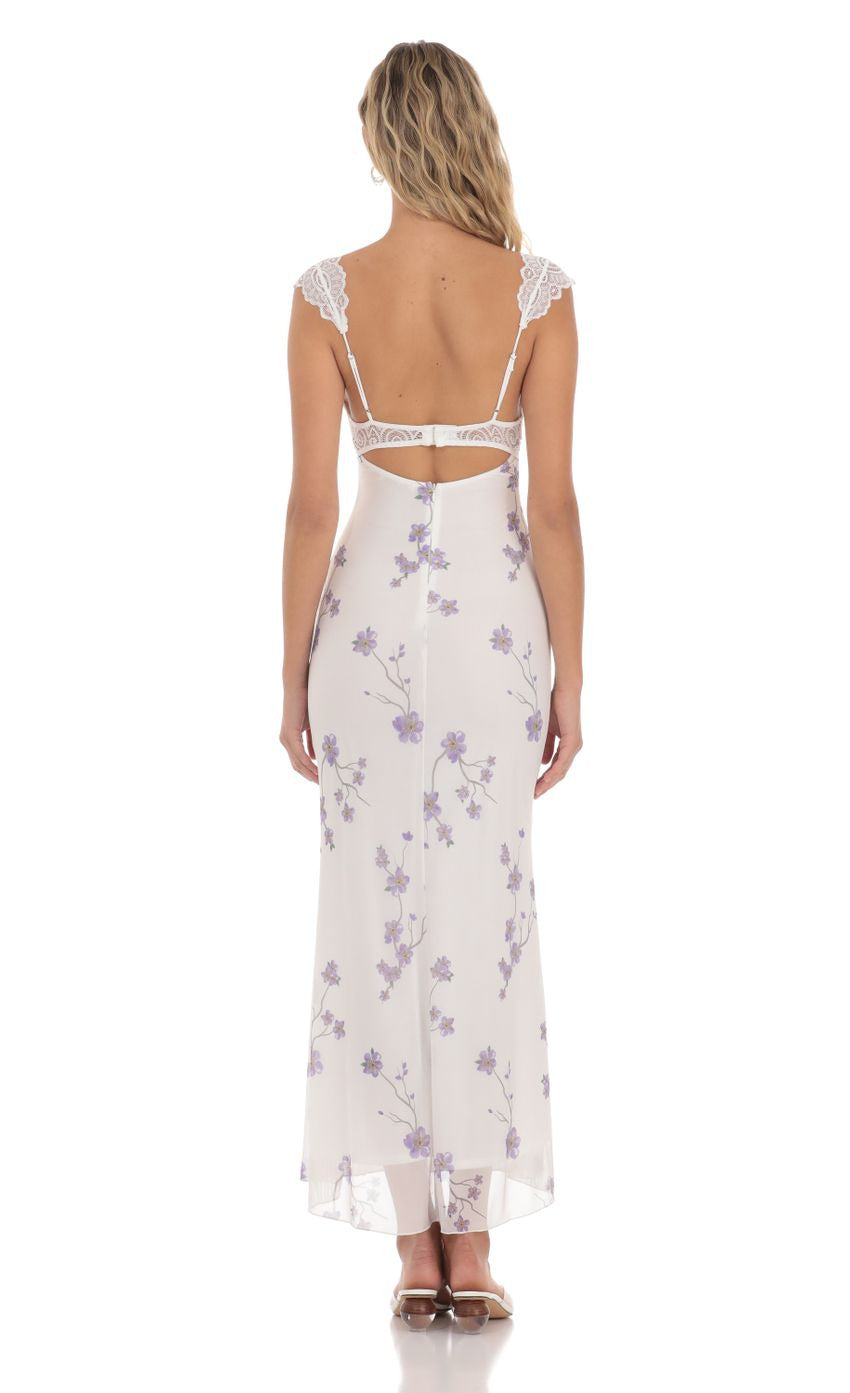 Lucy in the Sky Lace Cutout Floral Maxi Dress