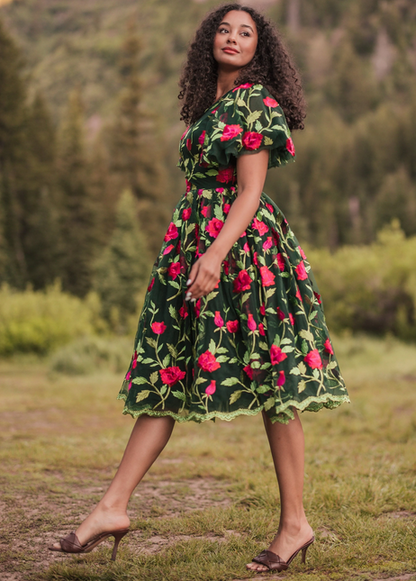 JessaKae Rosette Dress - Green