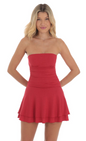 Lucy in the Sky Strapless Ruched A-line Dress