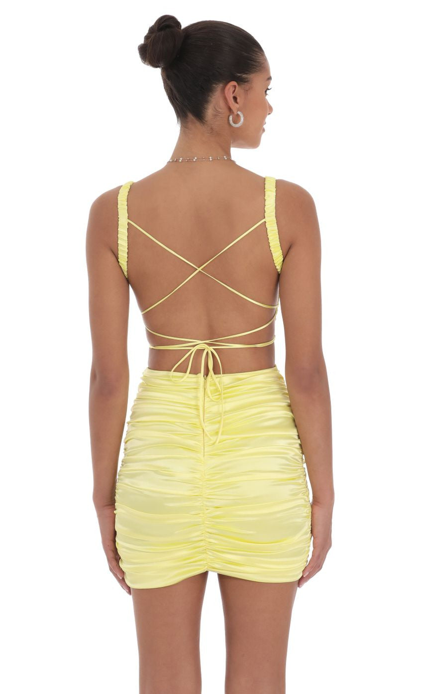 Lucy in the Sky Satin Cutout Bodycon Dress