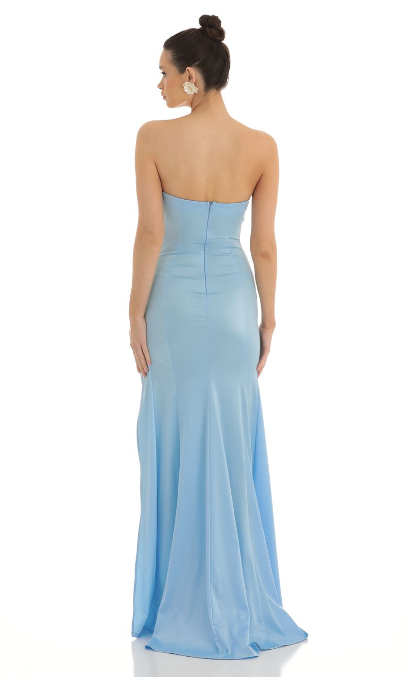 Lucy in the Sky Strapless Satin Maxi Dress