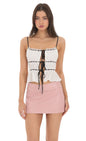 Lucy in the Sky Triple Tie Top in White
