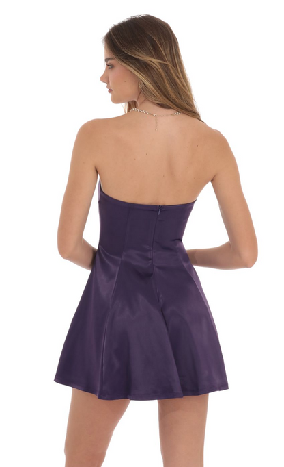 Lucy in the Sky Strapless Satin Fit and Flare Dress
