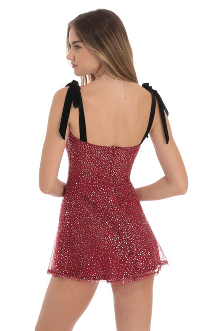 Lucy in the Sky Sequin Velvet Strap Dress