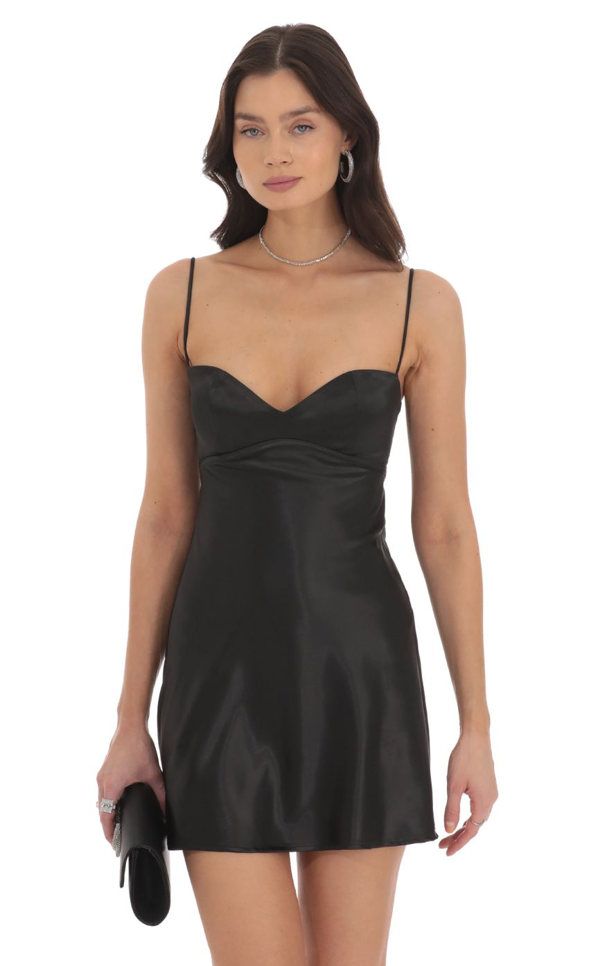 Lucy in the Sky Satin Sweetheart Neck Dress