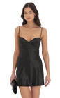 Lucy in the Sky Satin Sweetheart Neck Dress