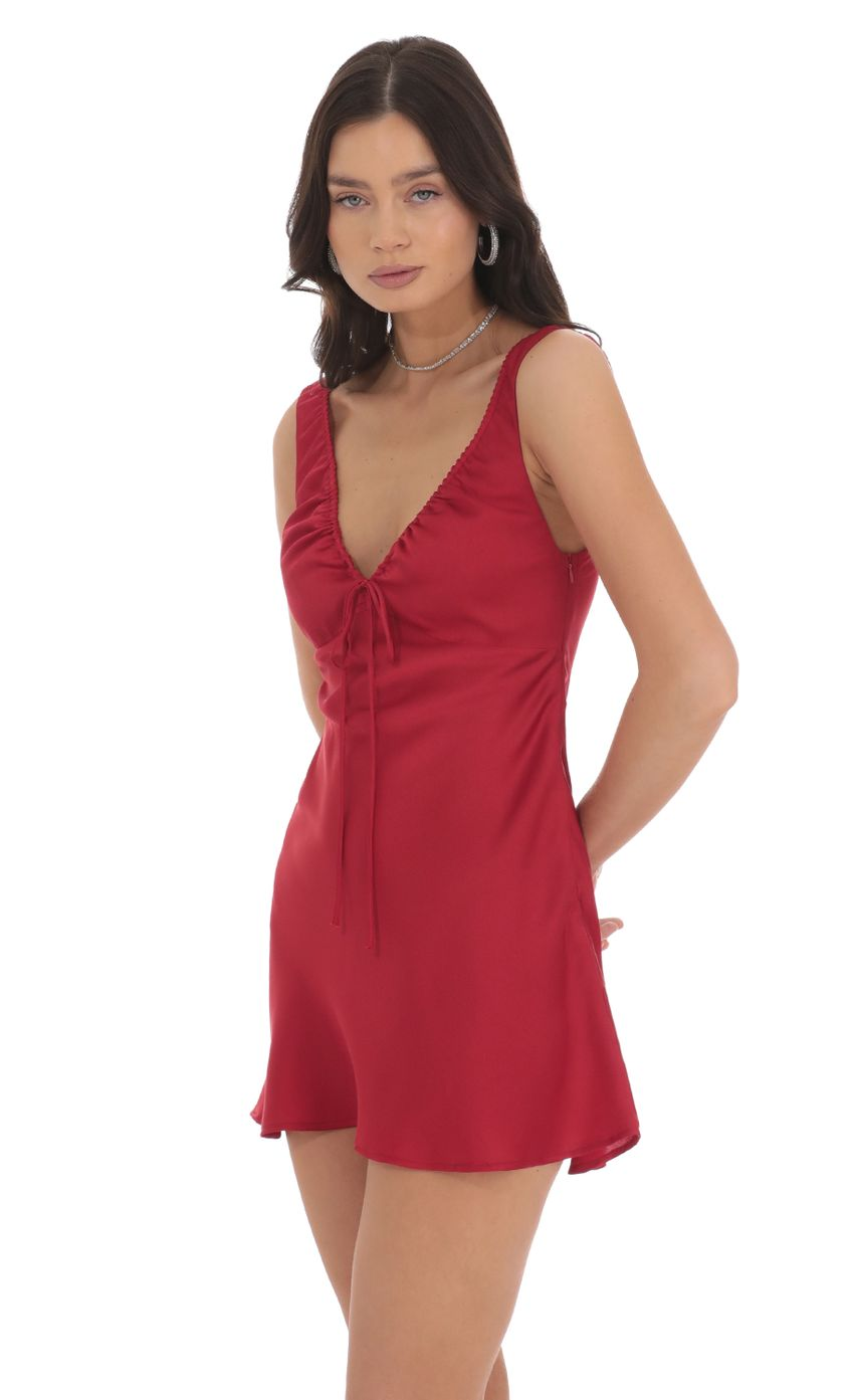 Lucy in the Sky Satin V-Neck Dress