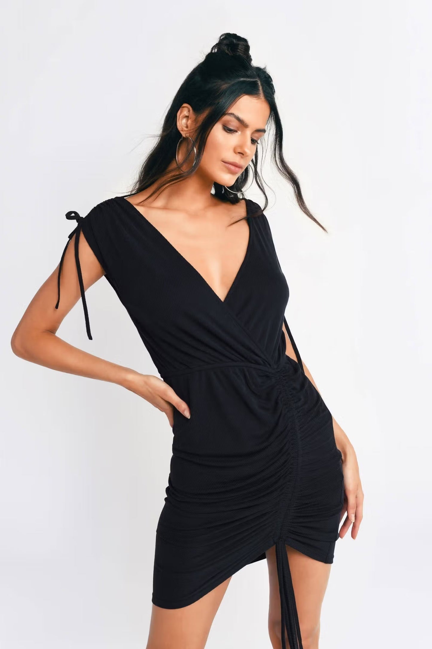 Tobi Savannah Ruched Surplice Mini Dress x2