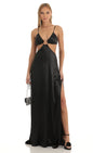 Lucy in the Sky Satin Cutout Maxi Dress