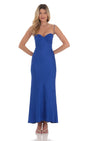 Lucy in the Sky Satin Sweetheart Neck Maxi Dress