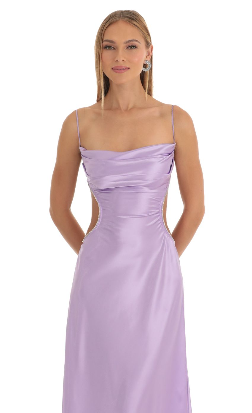 Lucy in the Sky Satin Rhinestone Maxi Dress 2