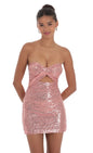 Lucy in the Sky Sequin Strapless Cutout Dress