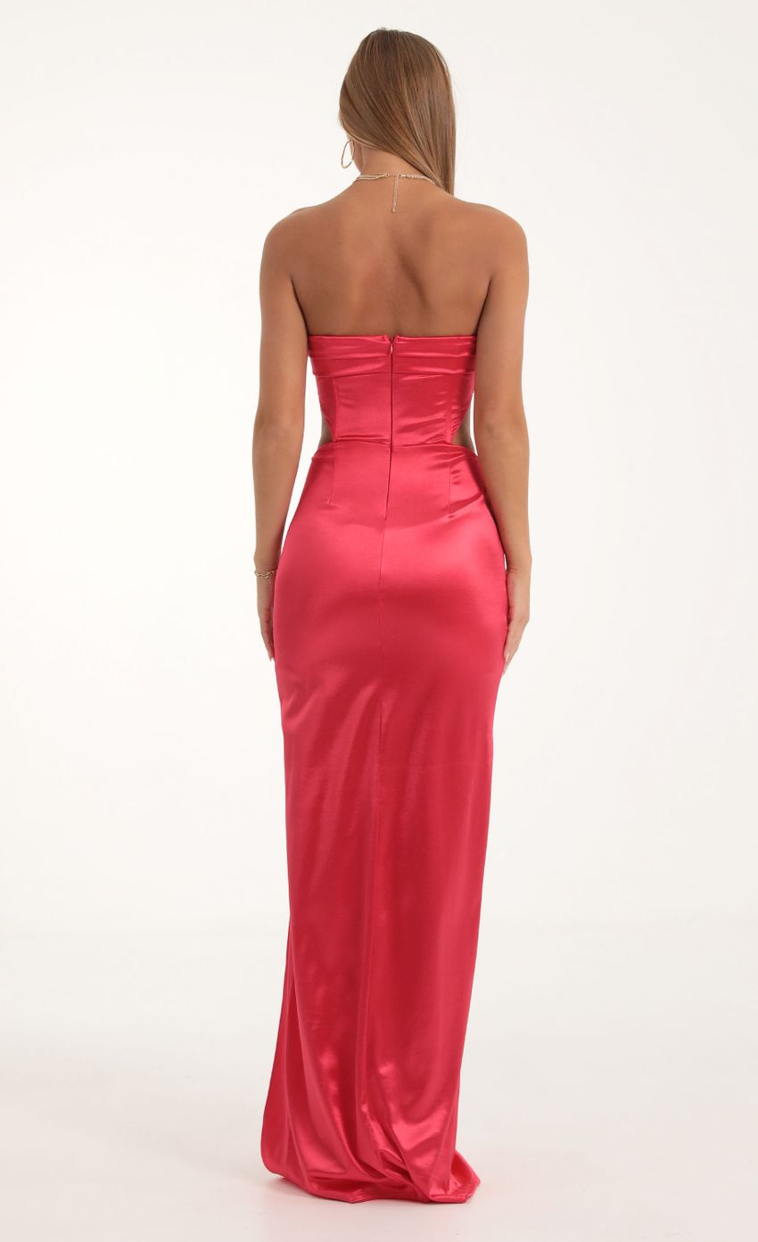 Lucy in the Sky Satin Cutout Corset Maxi