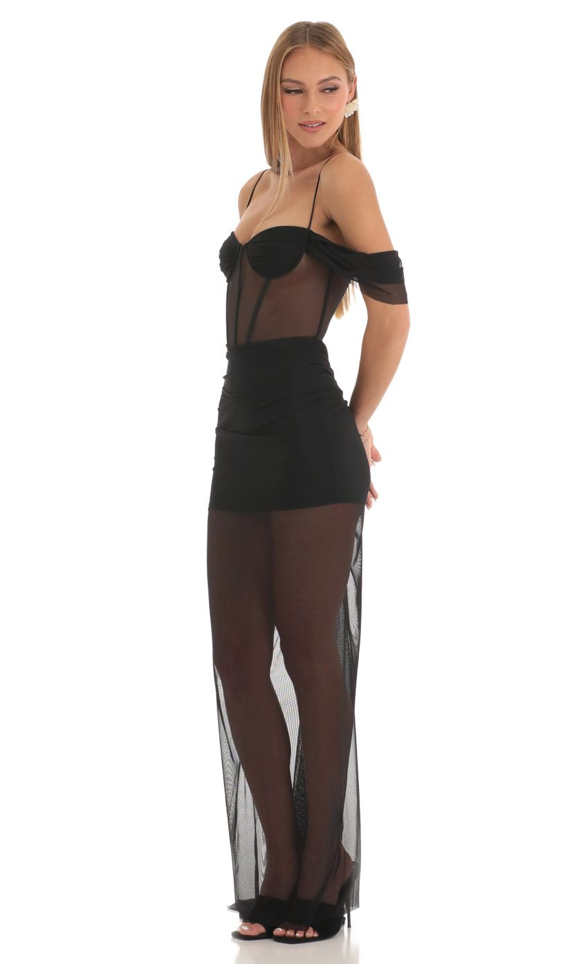 Lucy in the Sky Mesh Corset Maxi Dress