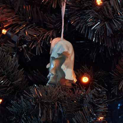 Cracker Barrel Resin Ghost Dog Ornament