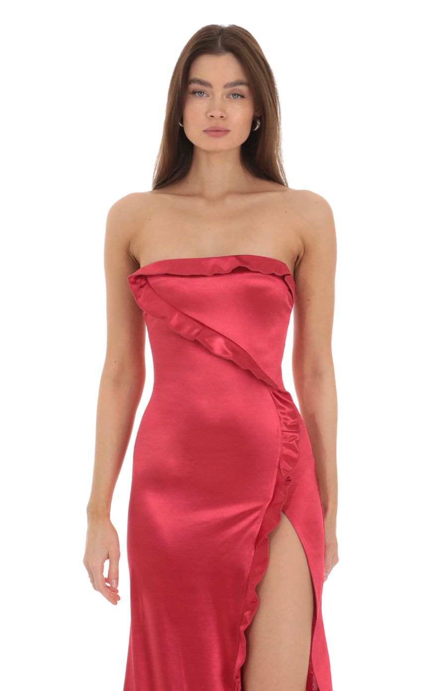 Lucy in the Sky Strapless Satin Maxi Dress