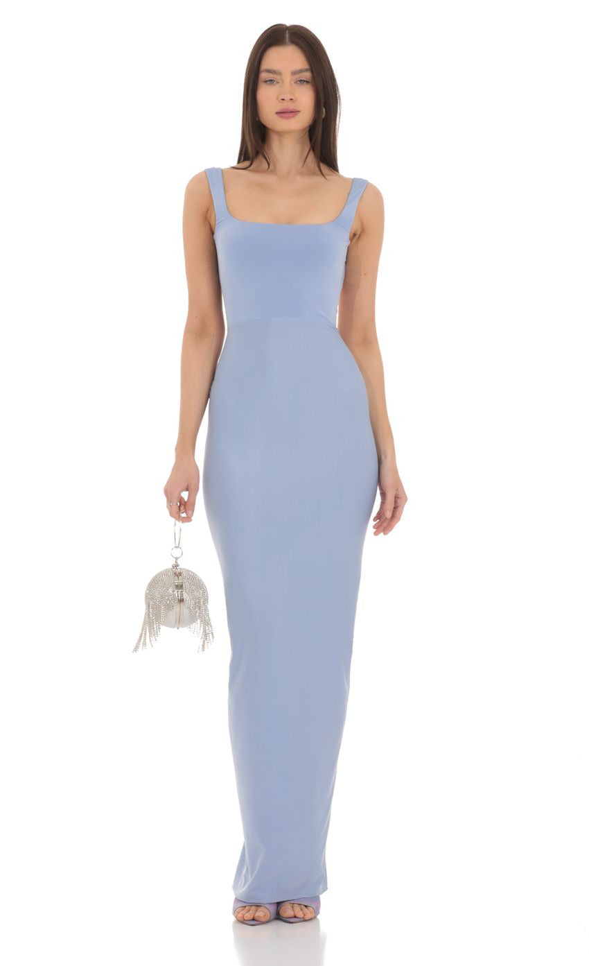 Lucy in the Sky Square Neck Open Back Maxi Dress