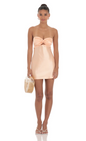 Lucy in the Sky Satin Strapless Twist Cutout Dress