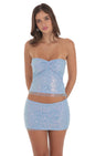 Lucy in the Sky Sequin Beaded Two Piece Set in Blue