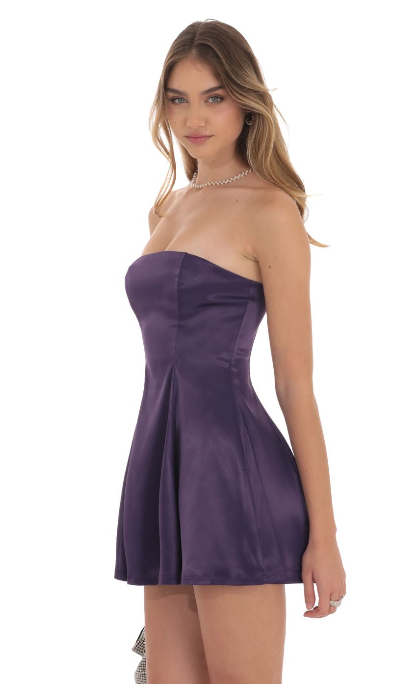 Lucy in the Sky Strapless Satin Fit and Flare Dress