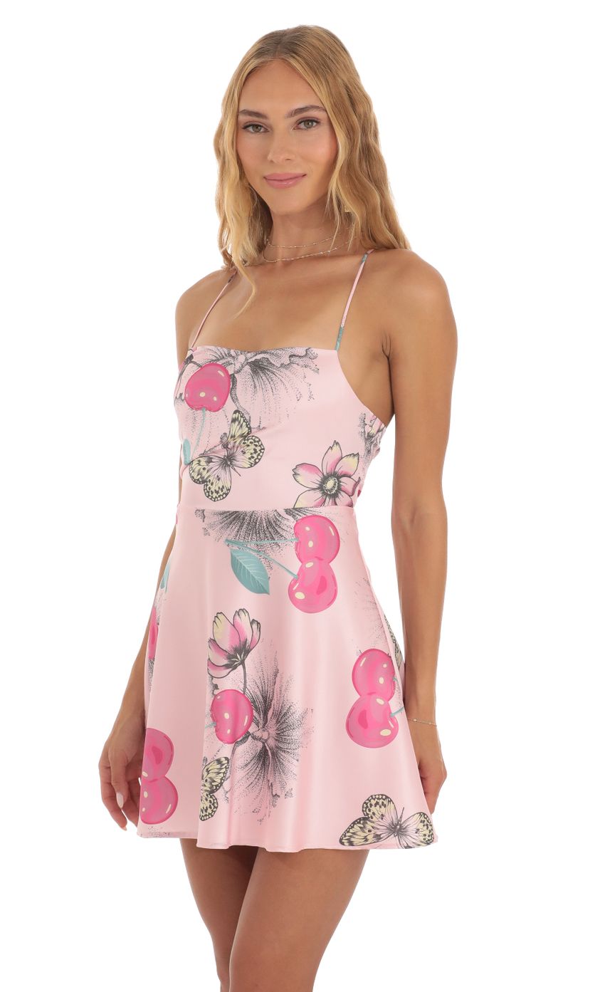 Lucy In The Sky Butterfly Mini Dress in Pink