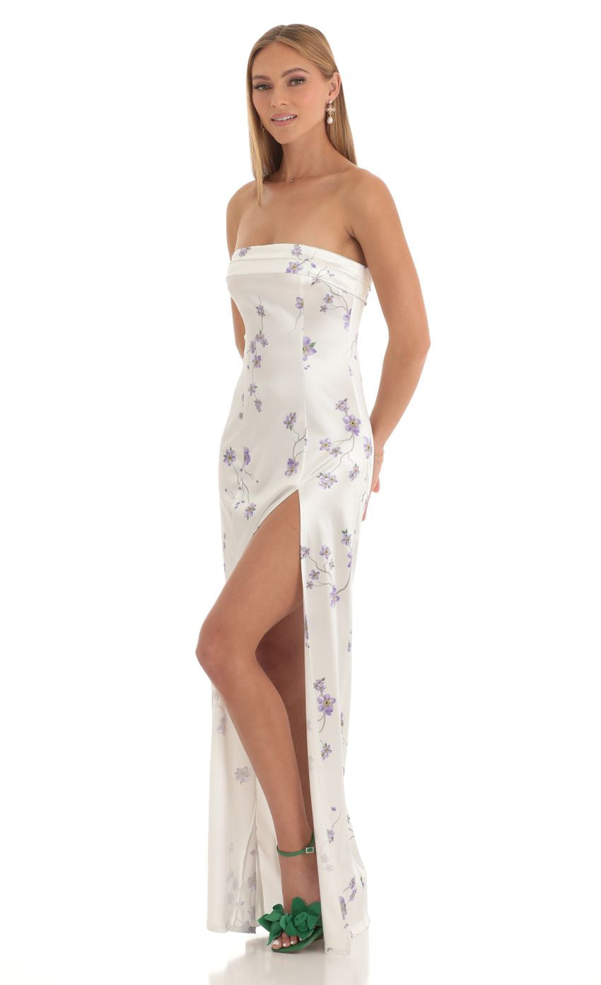 Lucy in the Sky Satin Floral Maxi Dress