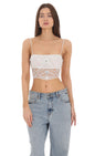 Lucy in the Sky Sequin Lace Crop Top in White