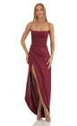 Lucy in the Sky Shimmer Asymmetrical Maxi Dress
