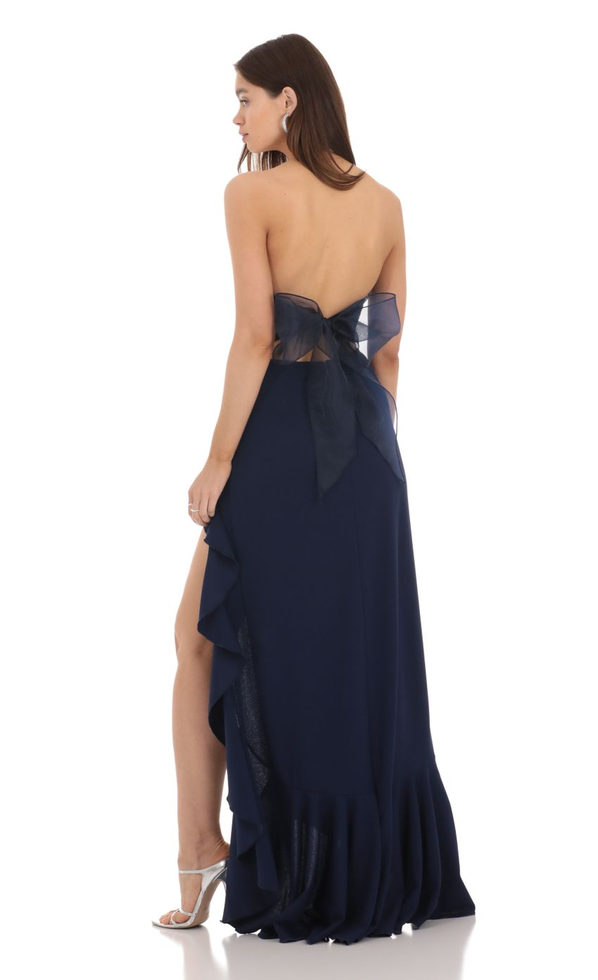 Lucy in the Sky Strapless Back Bow Corset Maxi Dress
