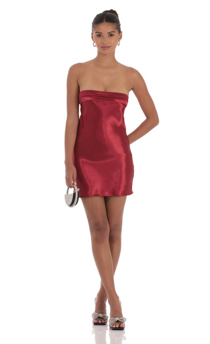 Lucy in the Sky Satin Strapless Slip Dress