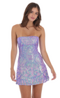 Lucy in the Sky Sequin Mesh Strapless Dress
