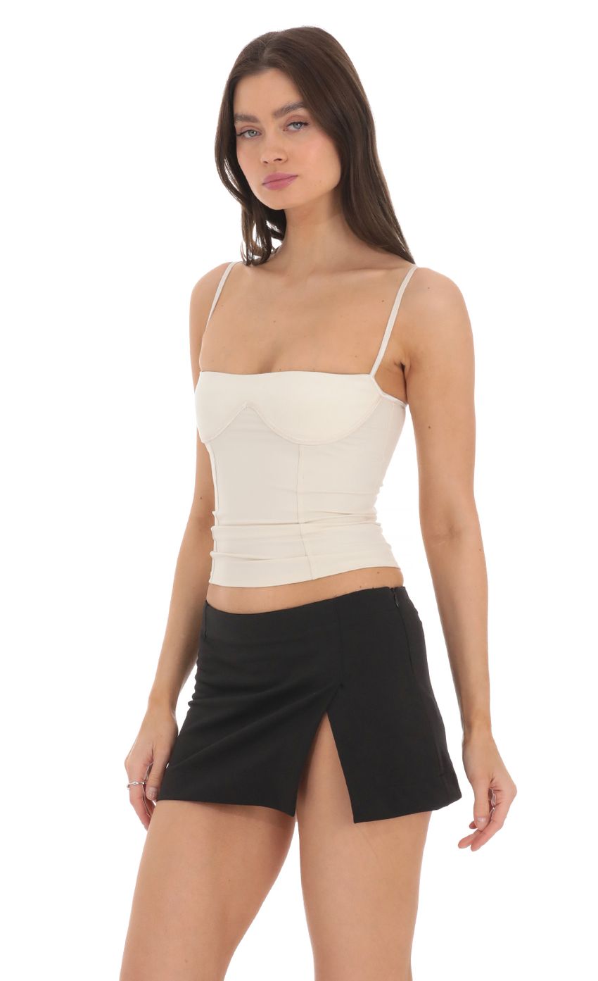 Lucy in the Sky Suede Bust Top in Cream