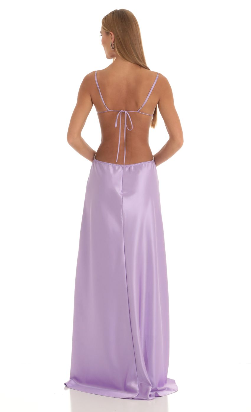 Lucy in the Sky Satin Rhinestone Maxi Dress 2