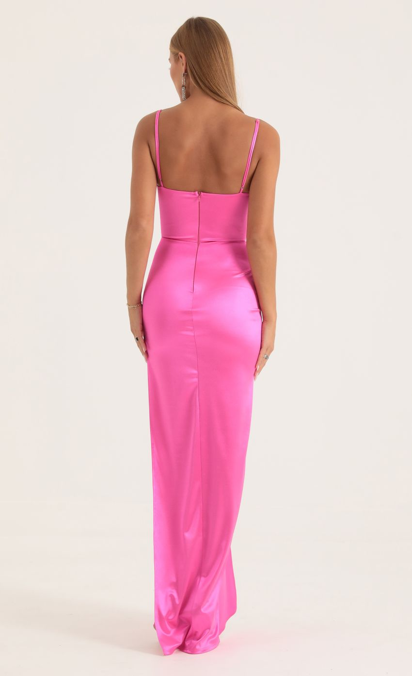 Lucy in the Sky Satin Corset Maxi Dress