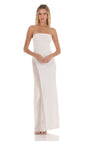 Lucy in the Sky Strapless Mesh Sequin Slit