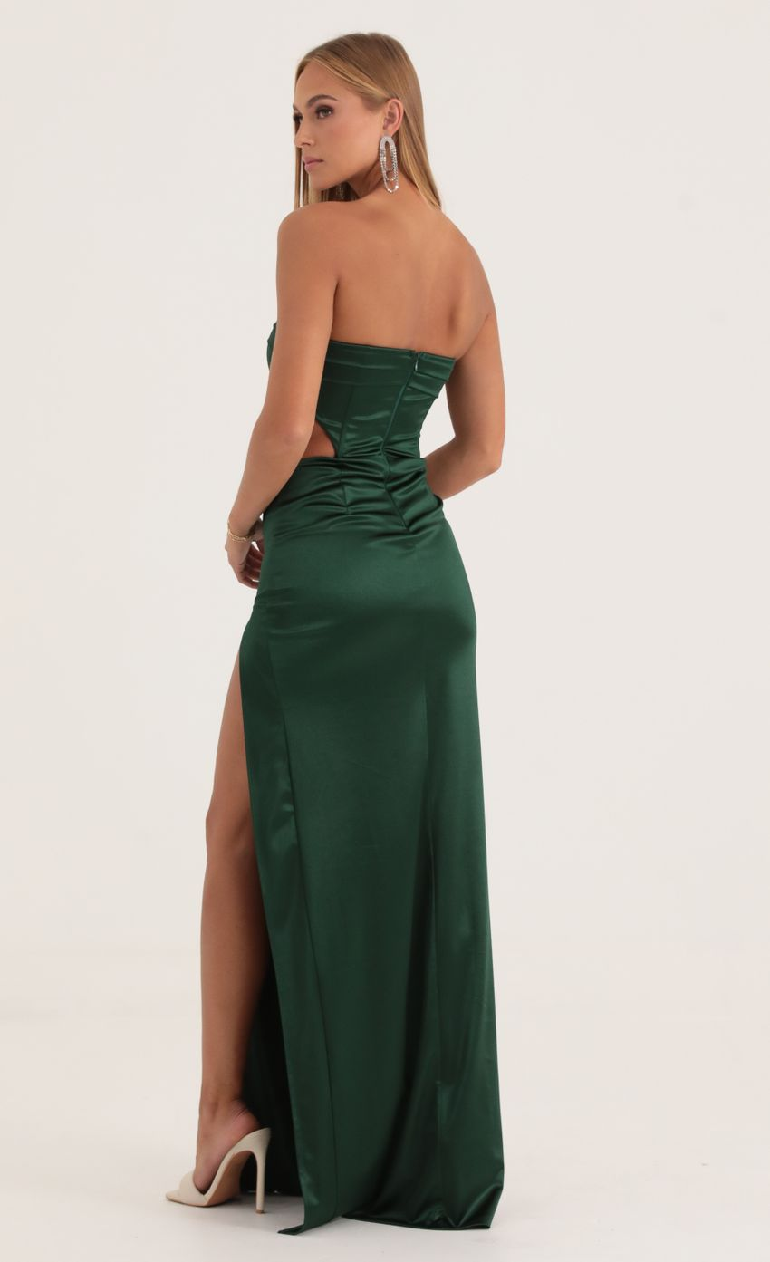 Lucy in the Sky Satin Cutout Corset Maxi