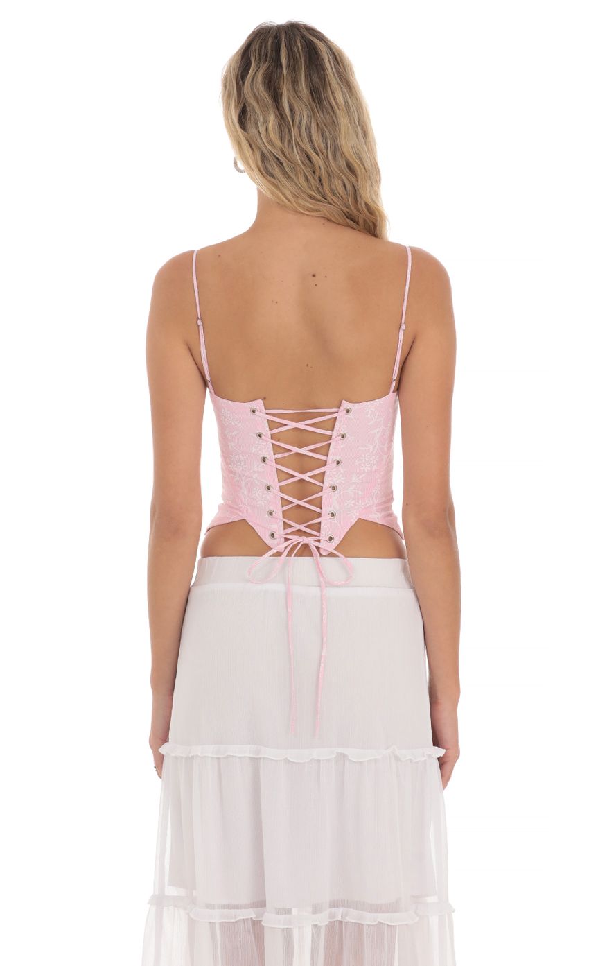 Lucy in the Sky Striped Floral Corset Top