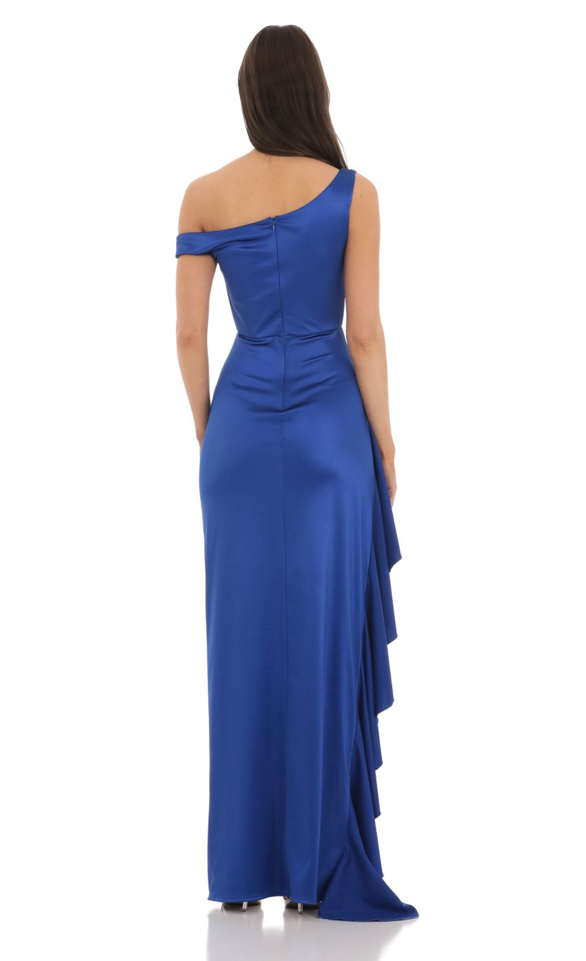 Lucy in the Sky Satin Off Shoulder Maxi Dress