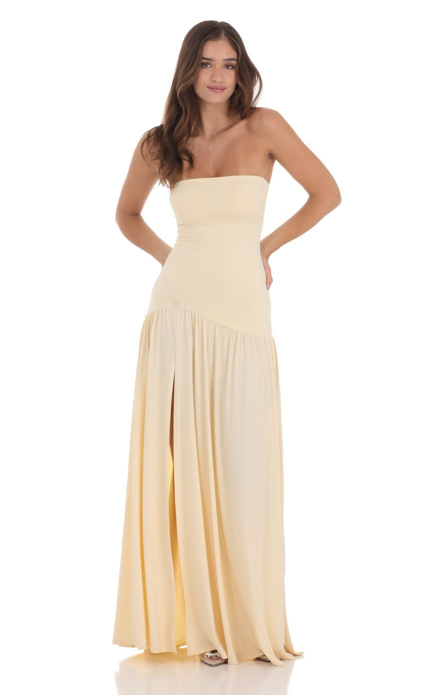 Lucy in the Sky Strapless Drop Waist Maxi Dress