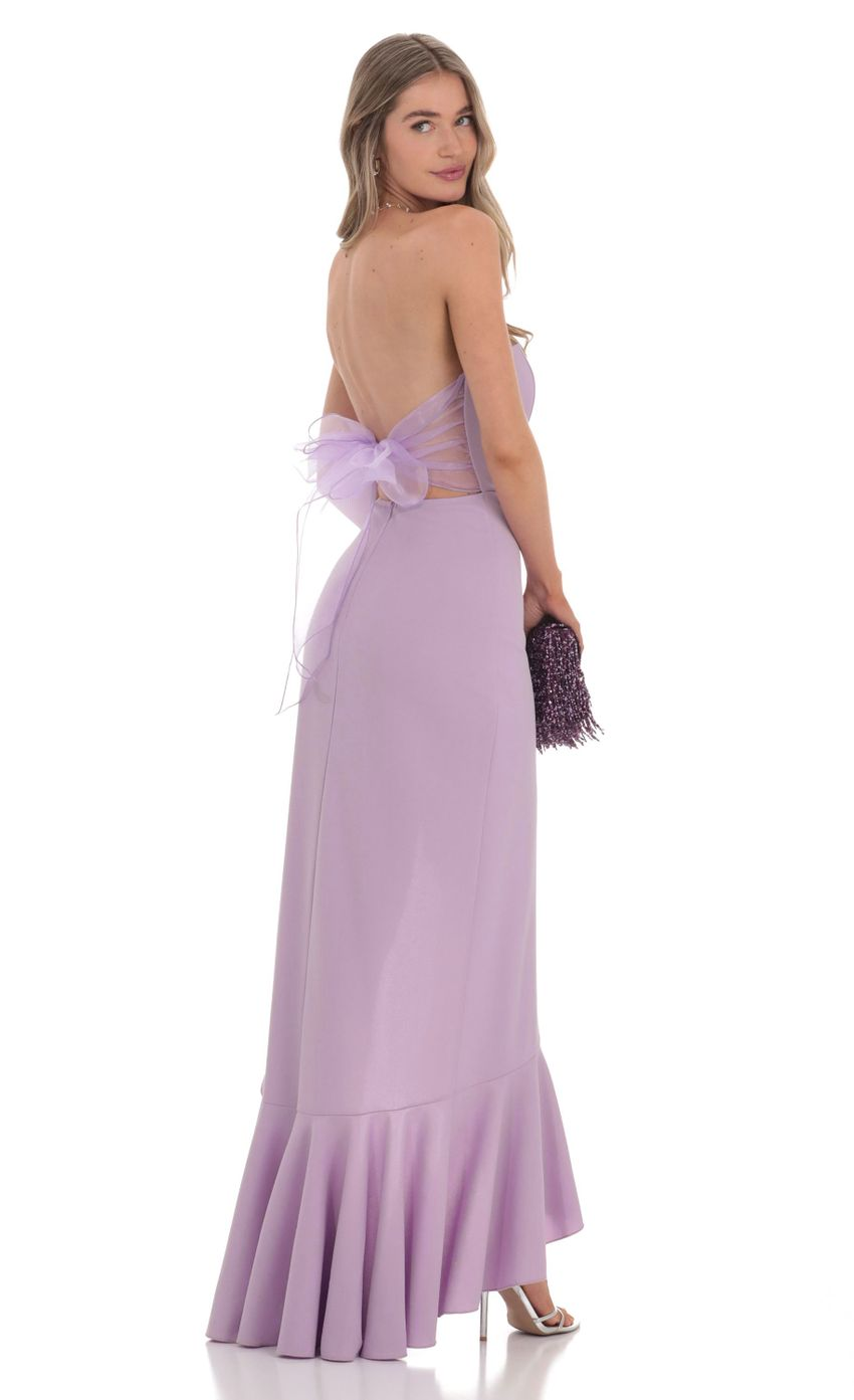 Lucy in the Sky Strapless Back Bow Corset Maxi Dress