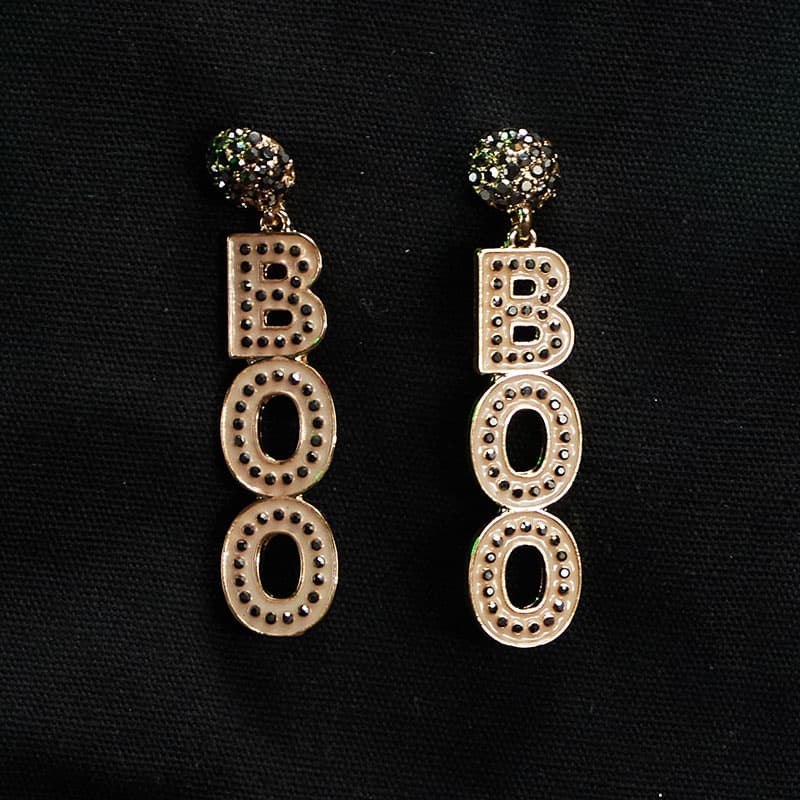 Cracker Barrel Glow In Dark Boo Earrings - Gold