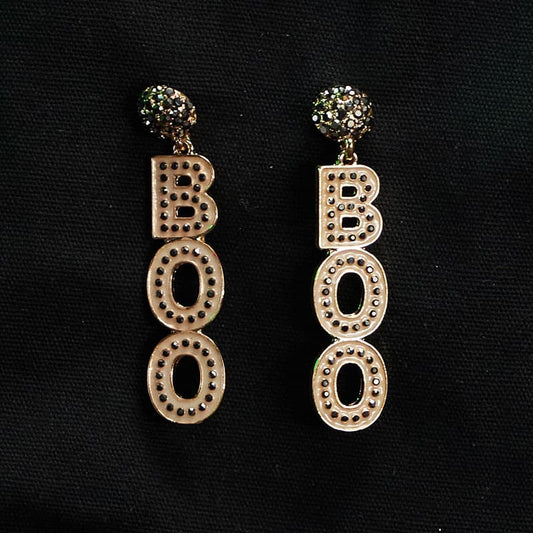 Cracker Barrel Glow In Dark Boo Earrings - Gold