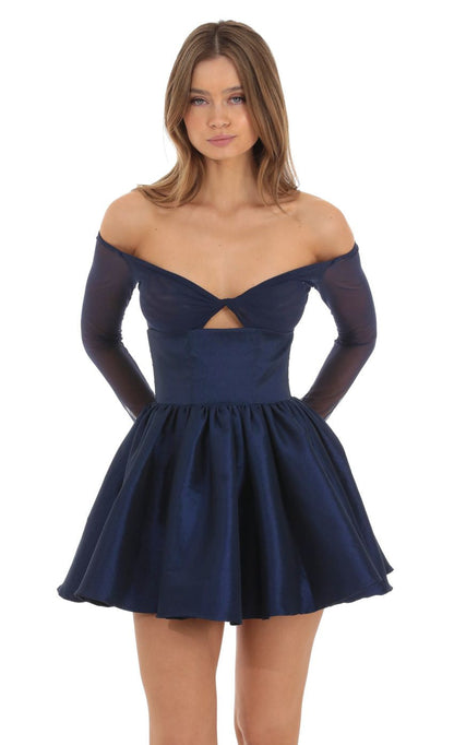 Lucy in the Sky Twist Cutout Flair Dress